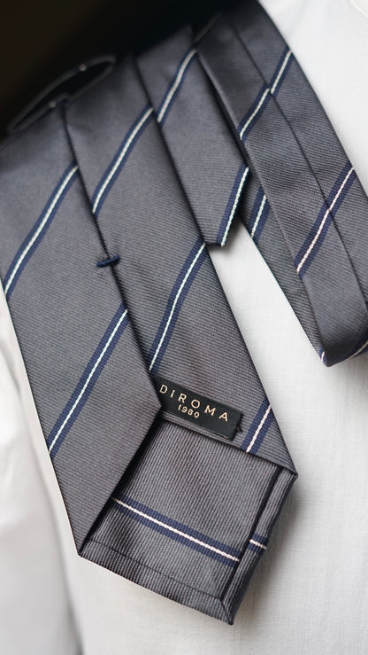 Regimentale Grigia Silk Necktie