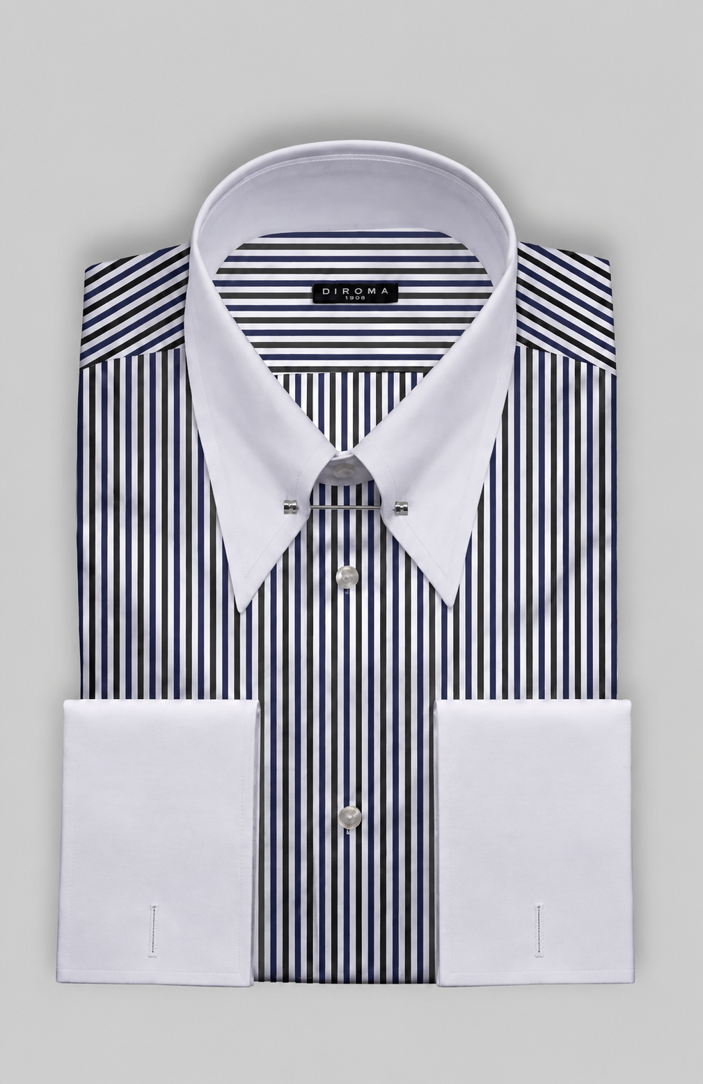 Tiglia Pin Point Collar Cotton Dress Shirt (Double Cuff)