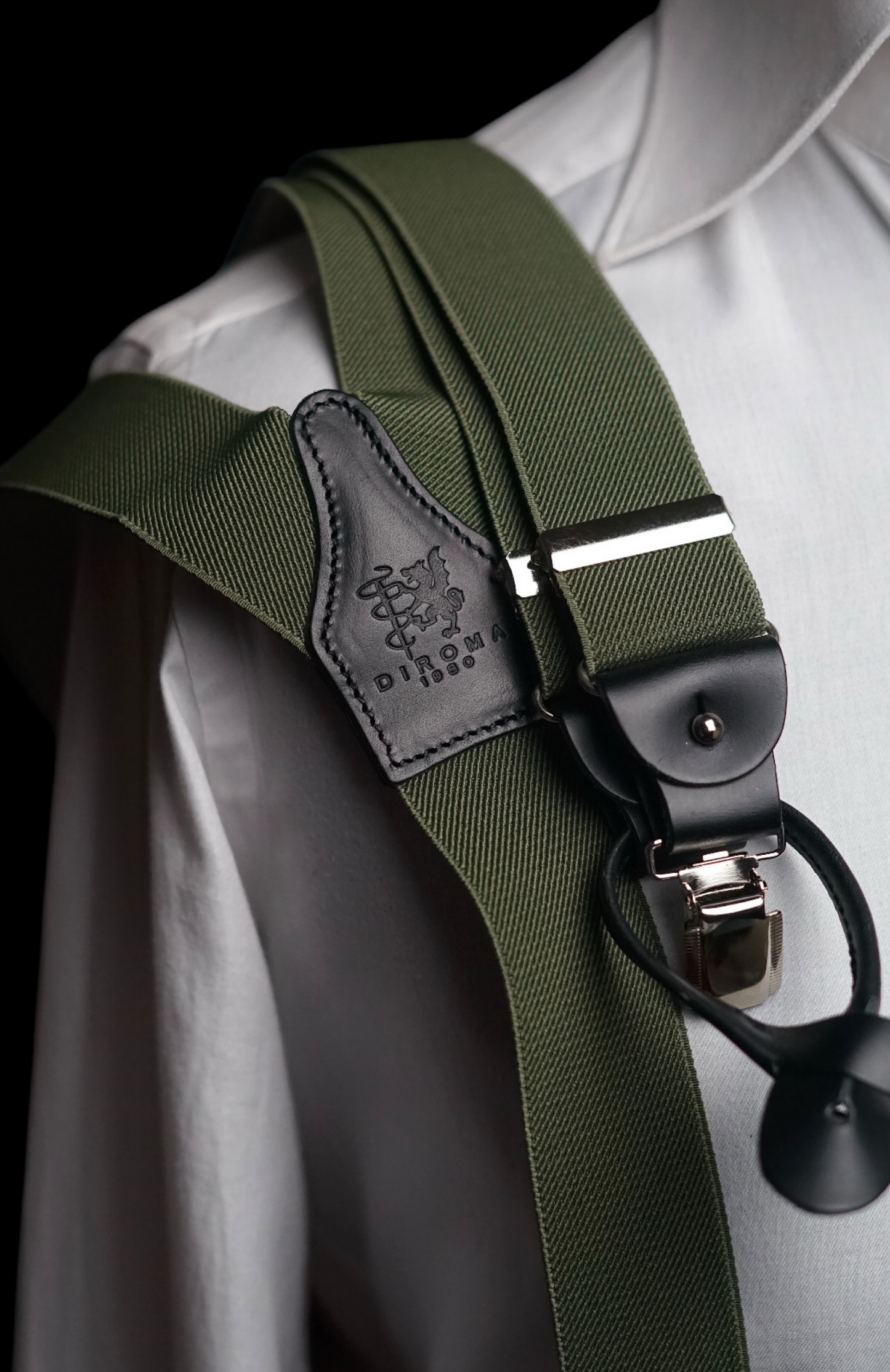Khaki Clip/Buttons Braces