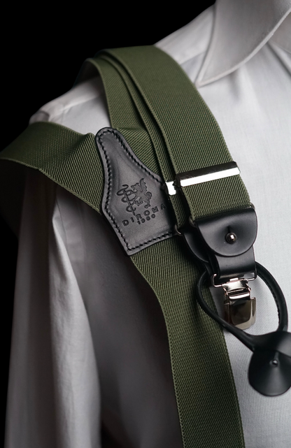 Khaki Clip/Buttons Braces