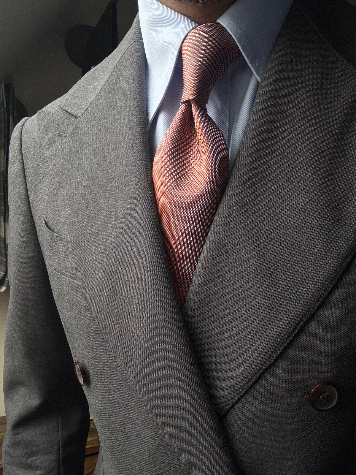 Bespoke Glen Copper Silk Necktie