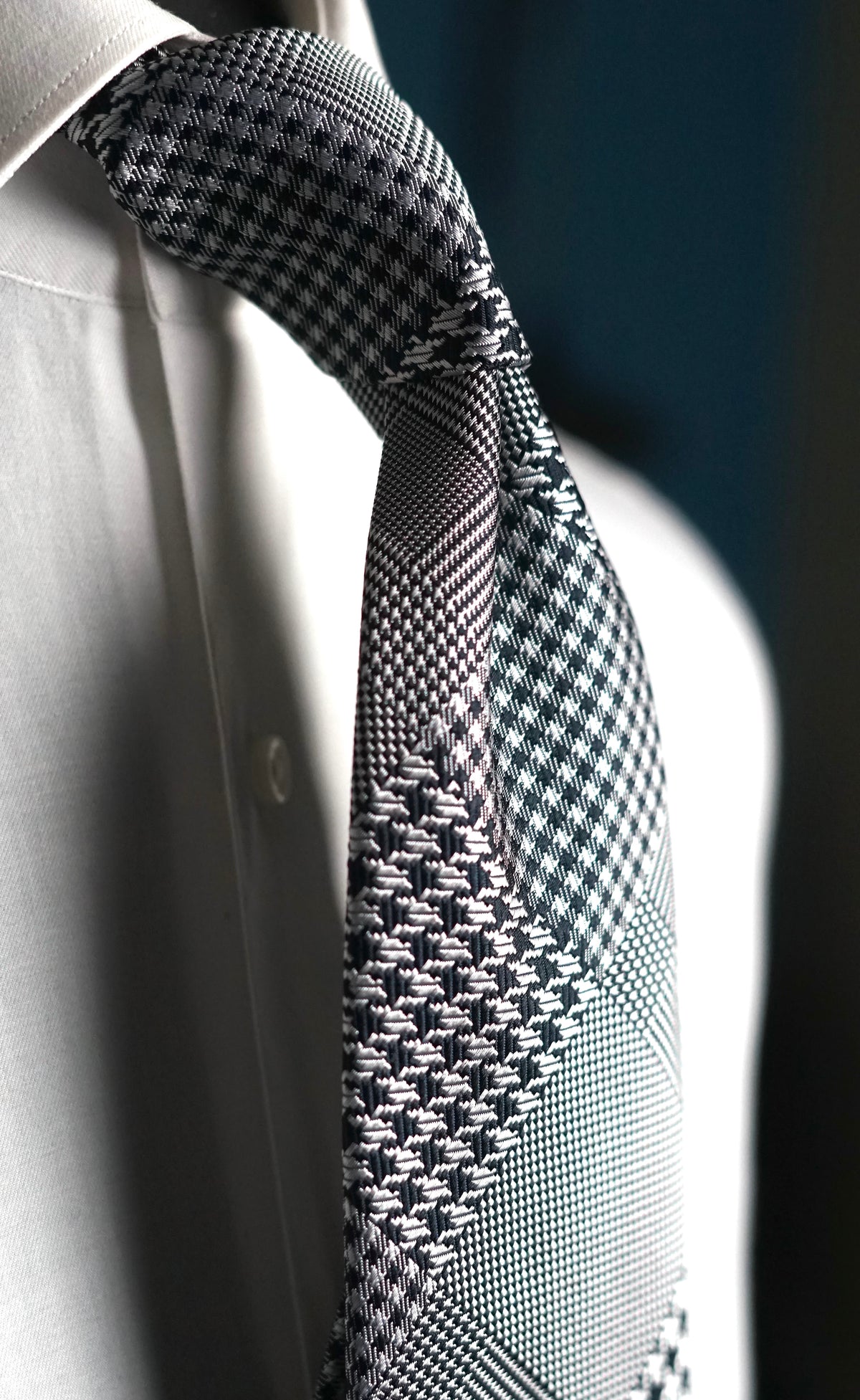 Glen Patchwork Silk Necktie