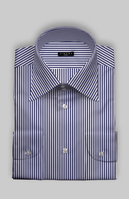 Ramona Blue Pinpoint Cotton Dress Shirt