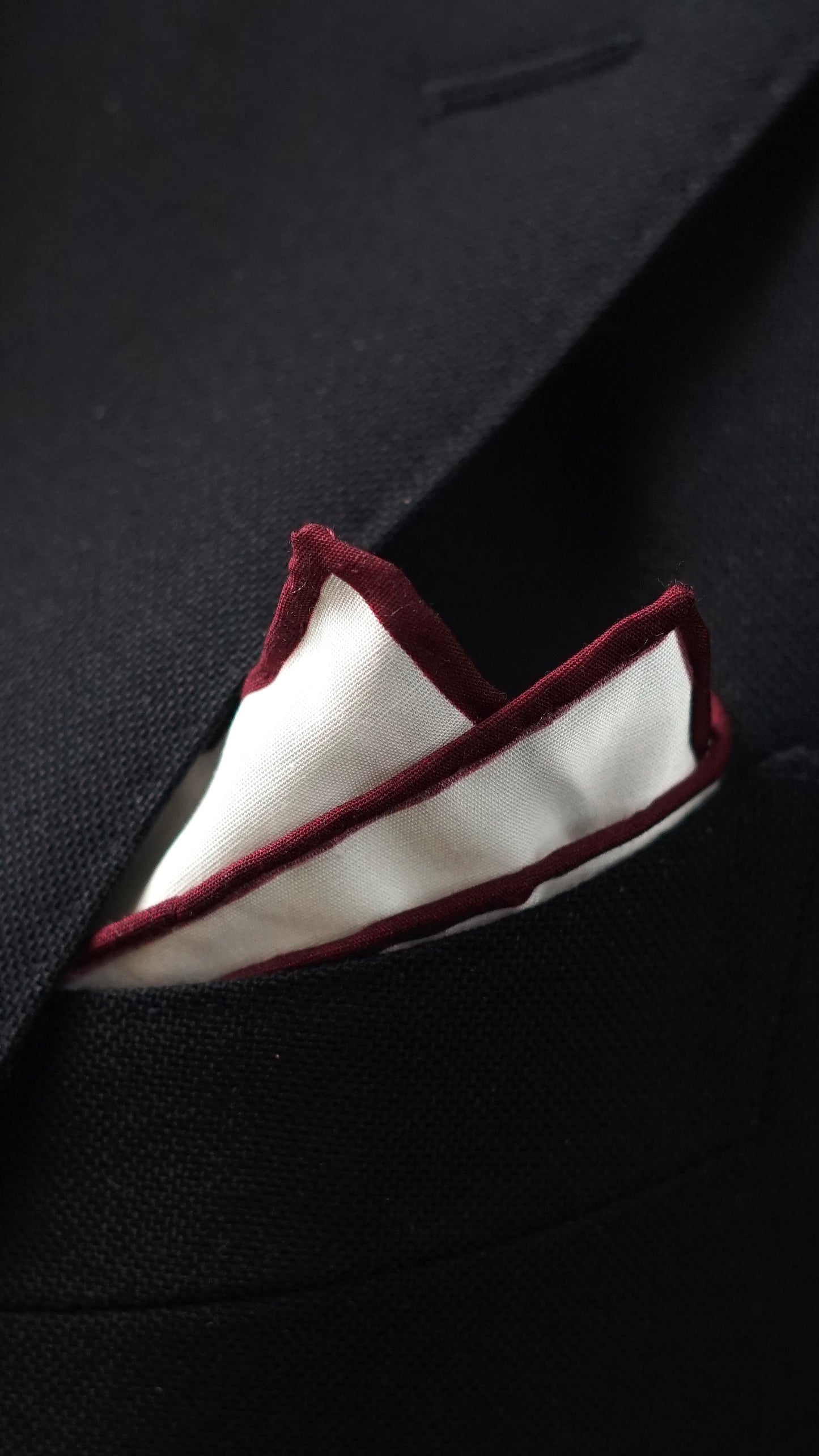 Burgundy Cotton Pocket Square
