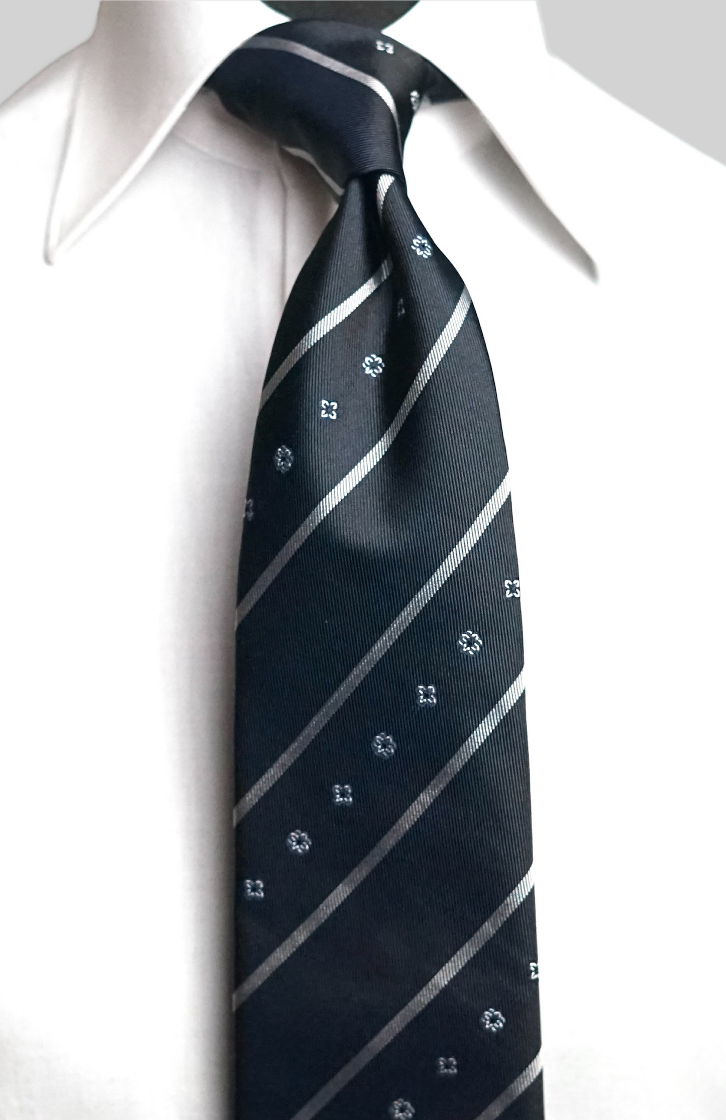 Agatha Midnight Navy Silk Necktie (Made to Order)