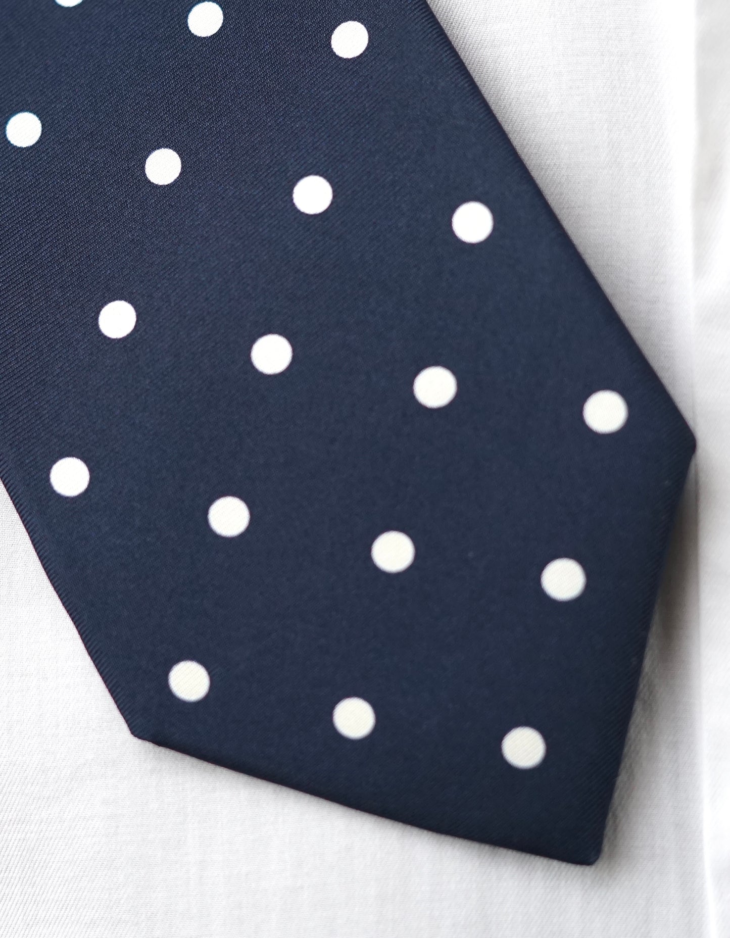 Pois Navy Silk Necktie