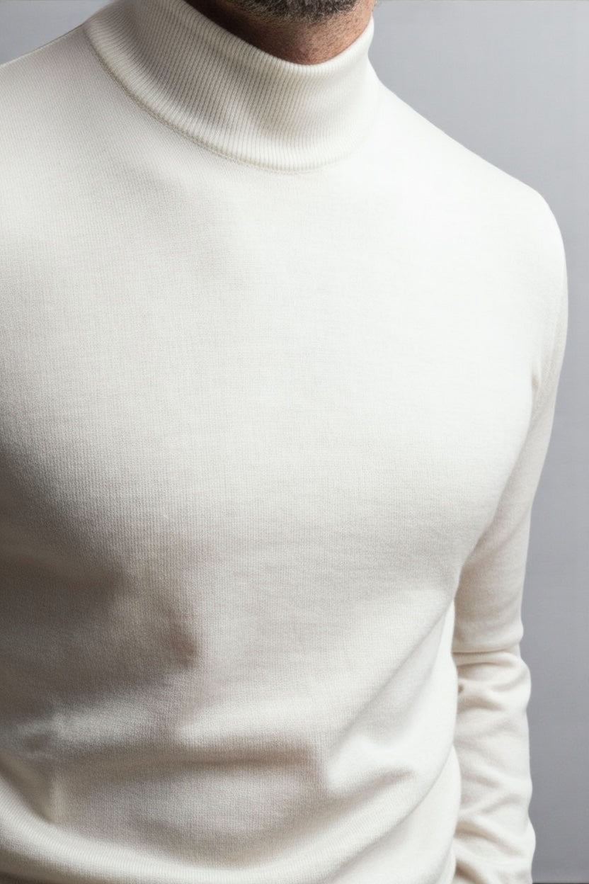 Off White Wool High Neck