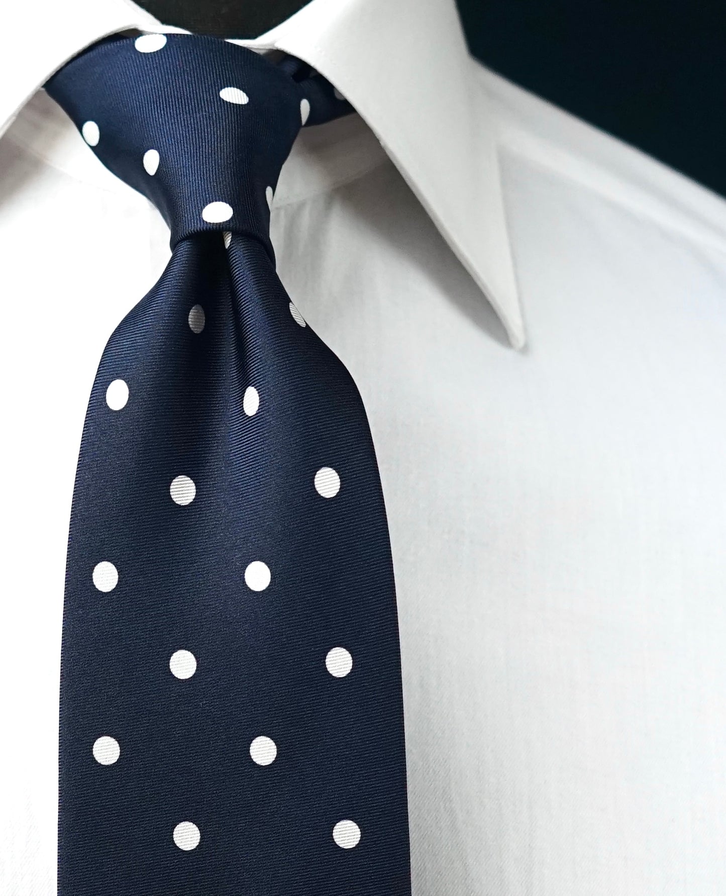 Pois Navy Silk Necktie