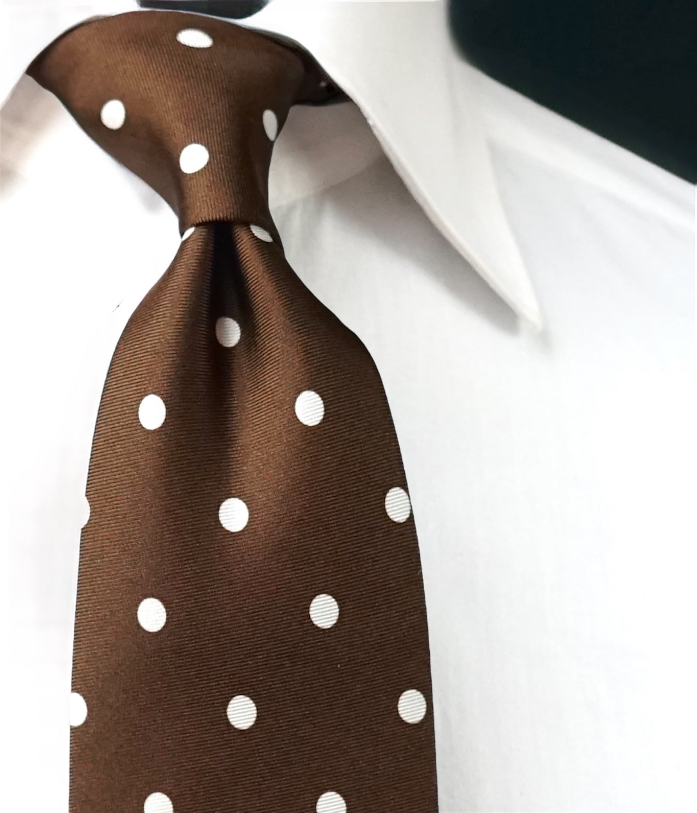 Pois Marrone Silk Necktie