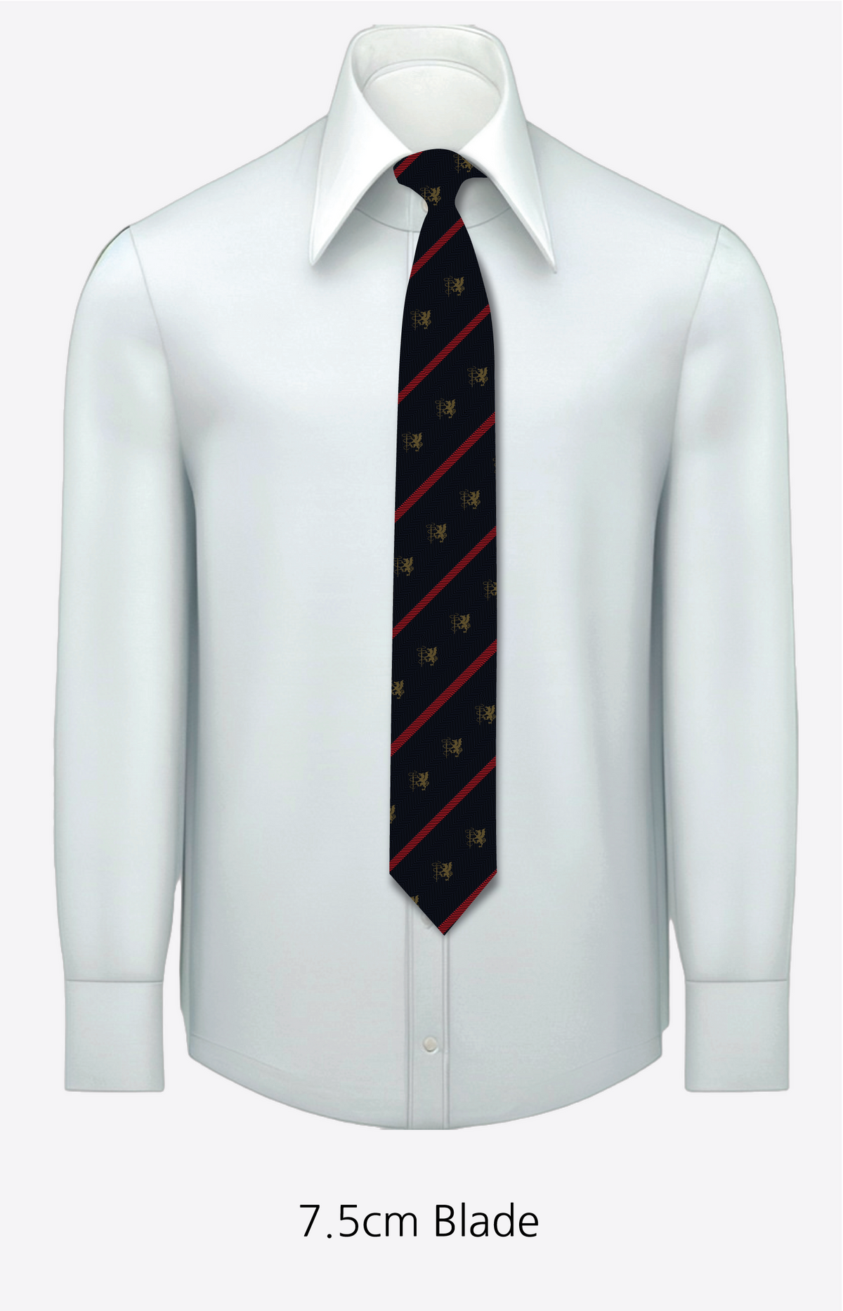 Bespoke Diroma Navy Crest Silk Necktie