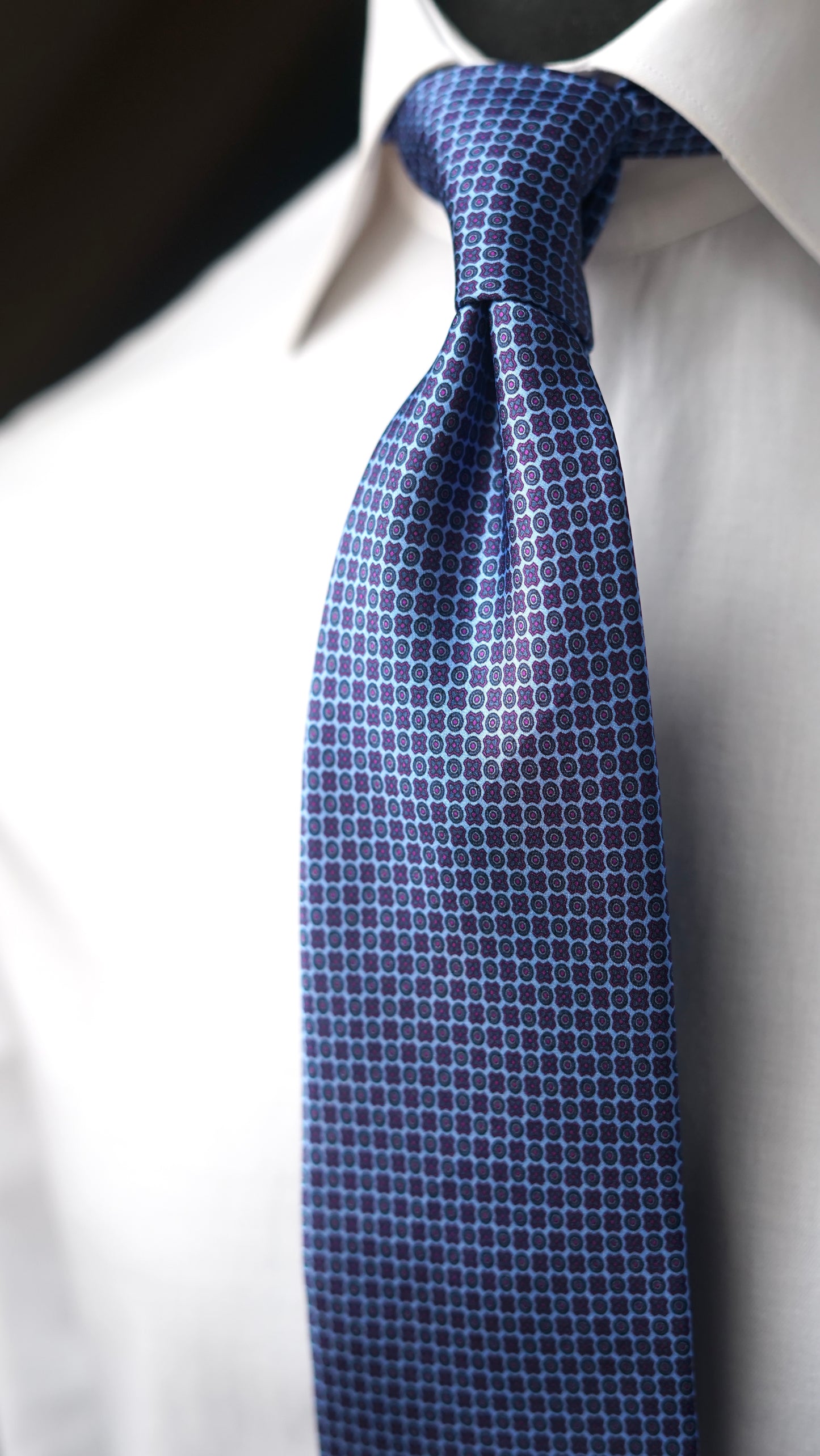 Polvere Blue Satin Silk Necktie