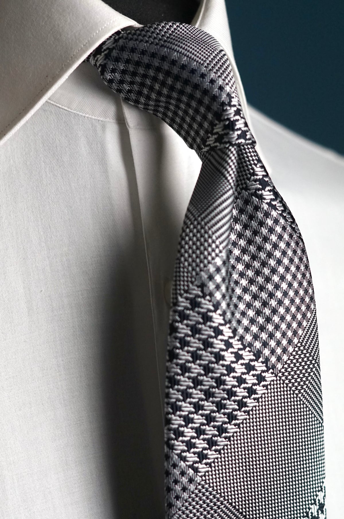 Glen Patchwork Silk Necktie