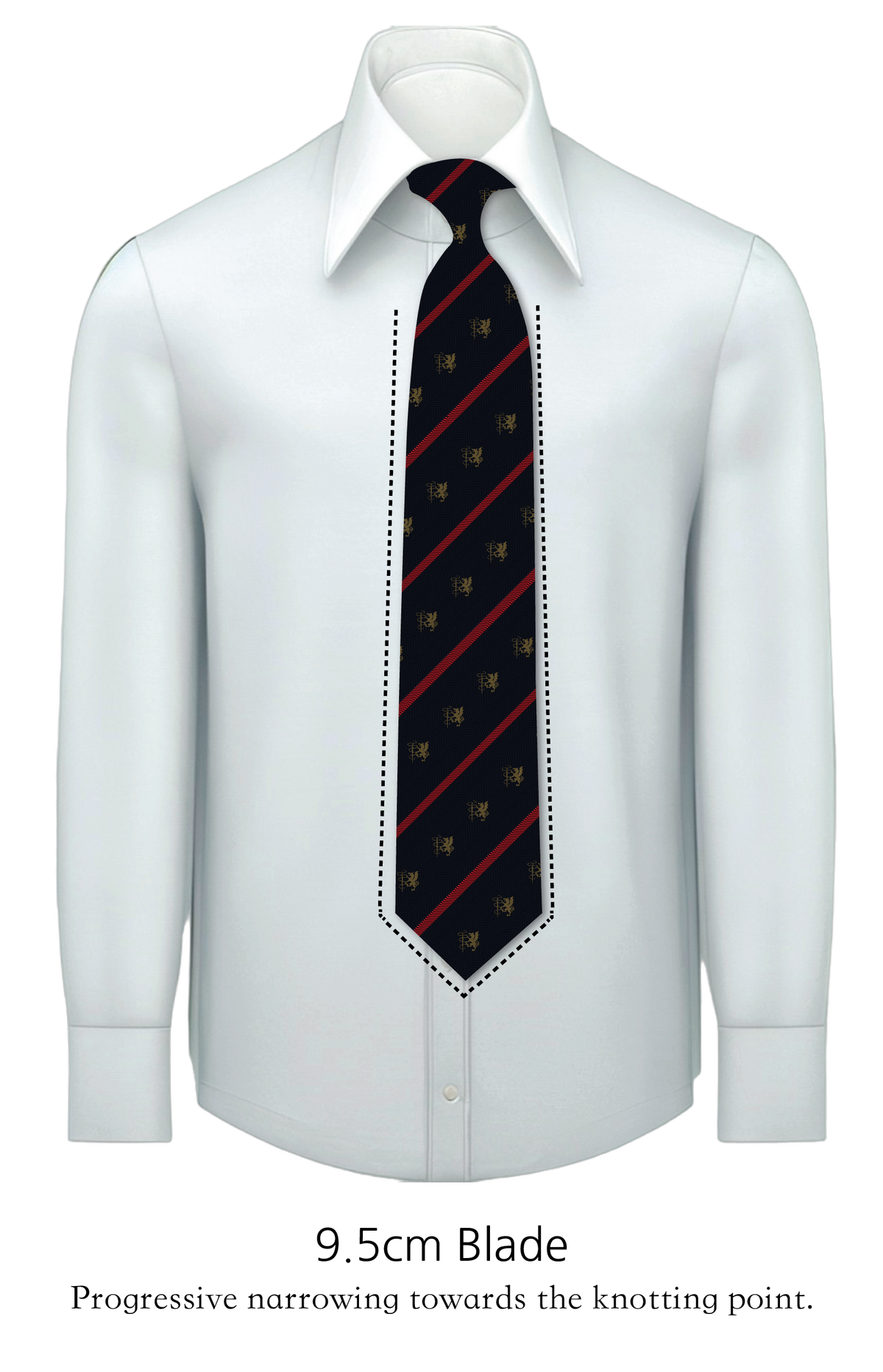 Bespoke Diroma Navy Crest Silk Necktie