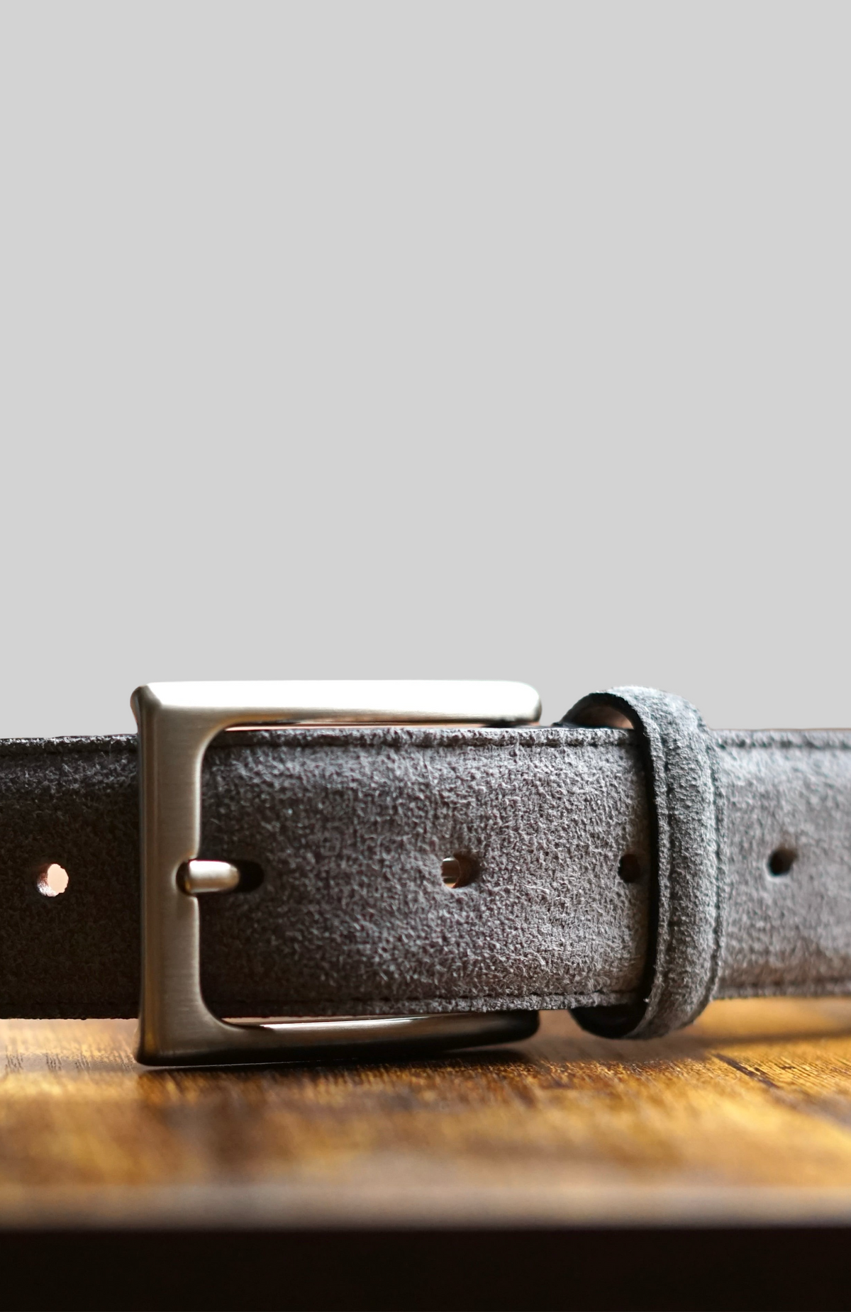 Nubuk Grey 100% Leather Belt