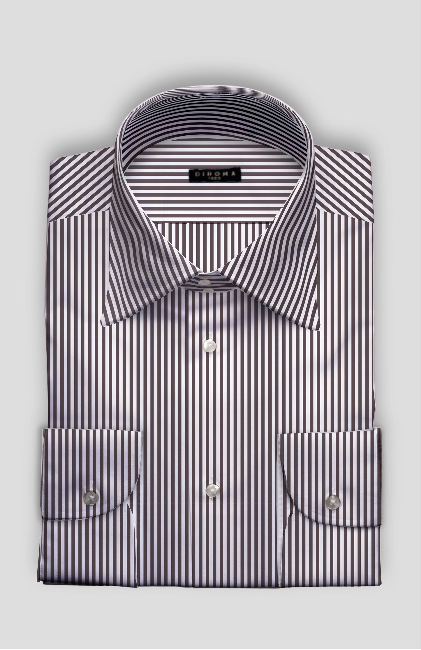 Ramona Brown Pin Point Cotton Dress Shirt MTO