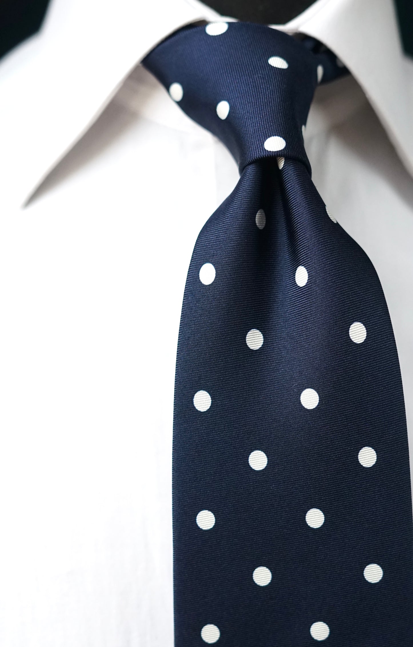 Pois Navy Silk Necktie