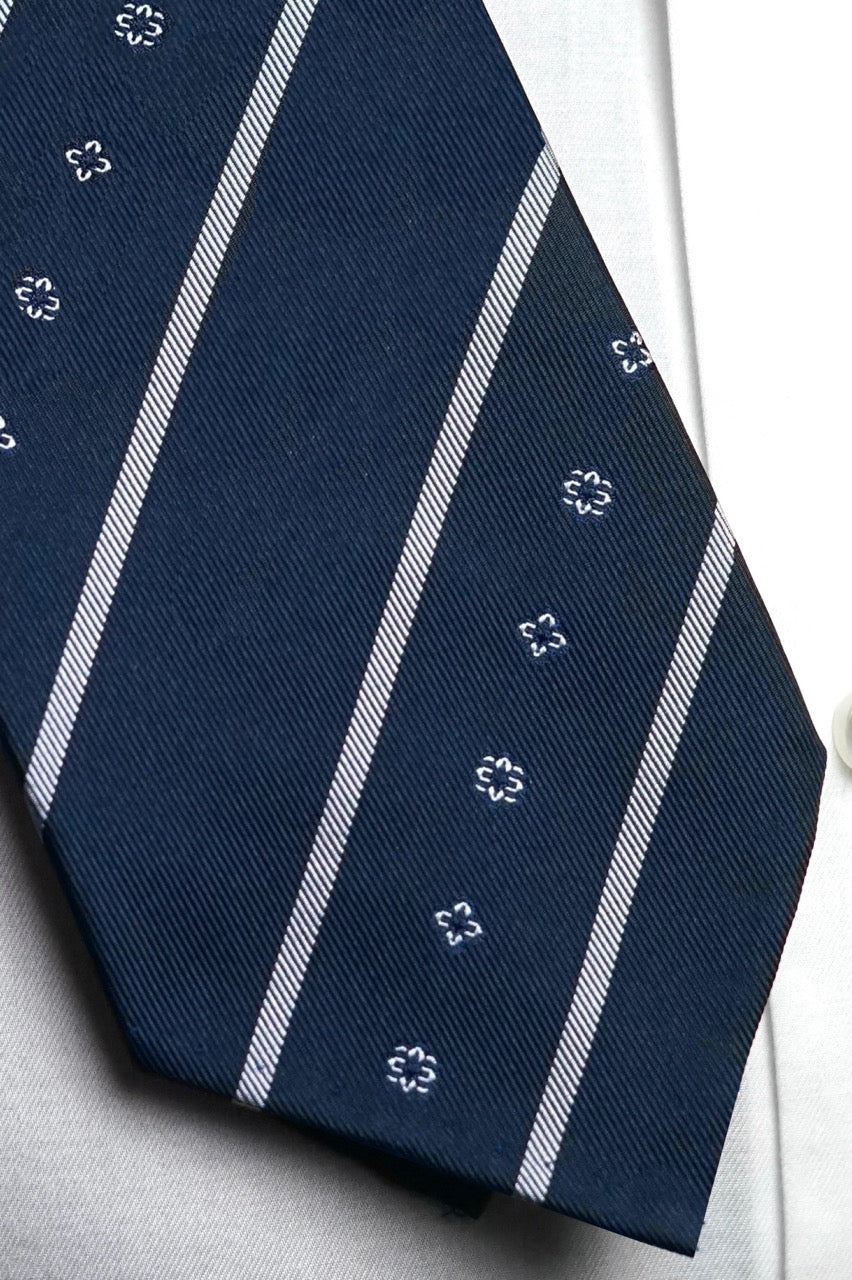 Bespoke Agatha Navy Silk Necktie