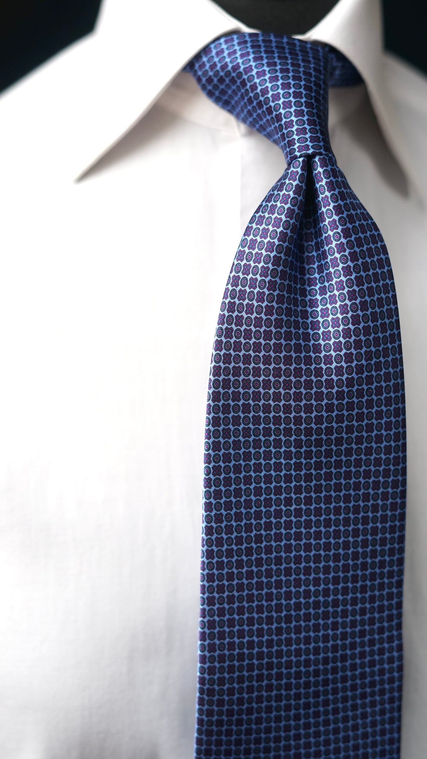 Polvere Blue Satin Silk Necktie