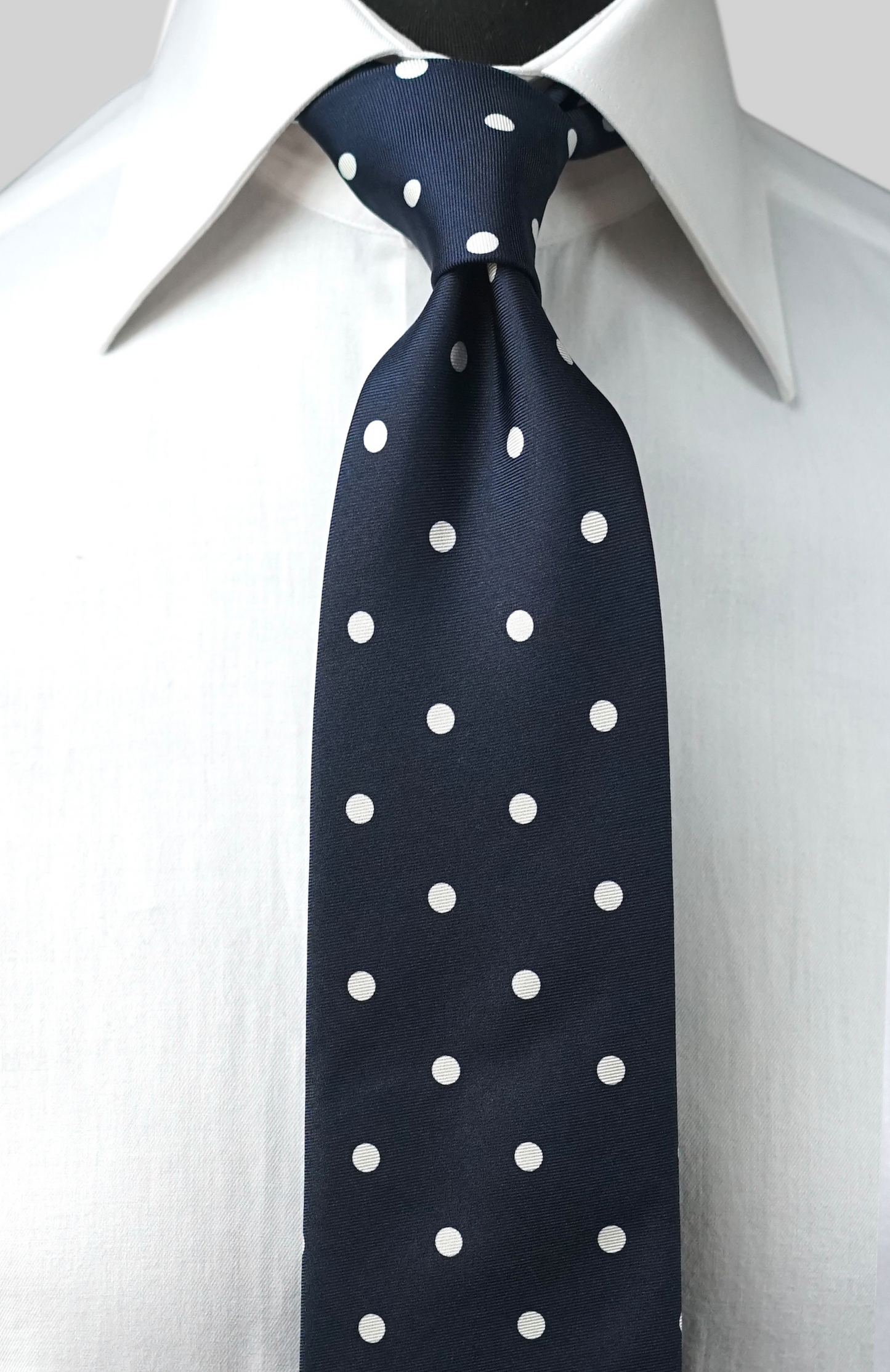 Pois Navy Silk Necktie