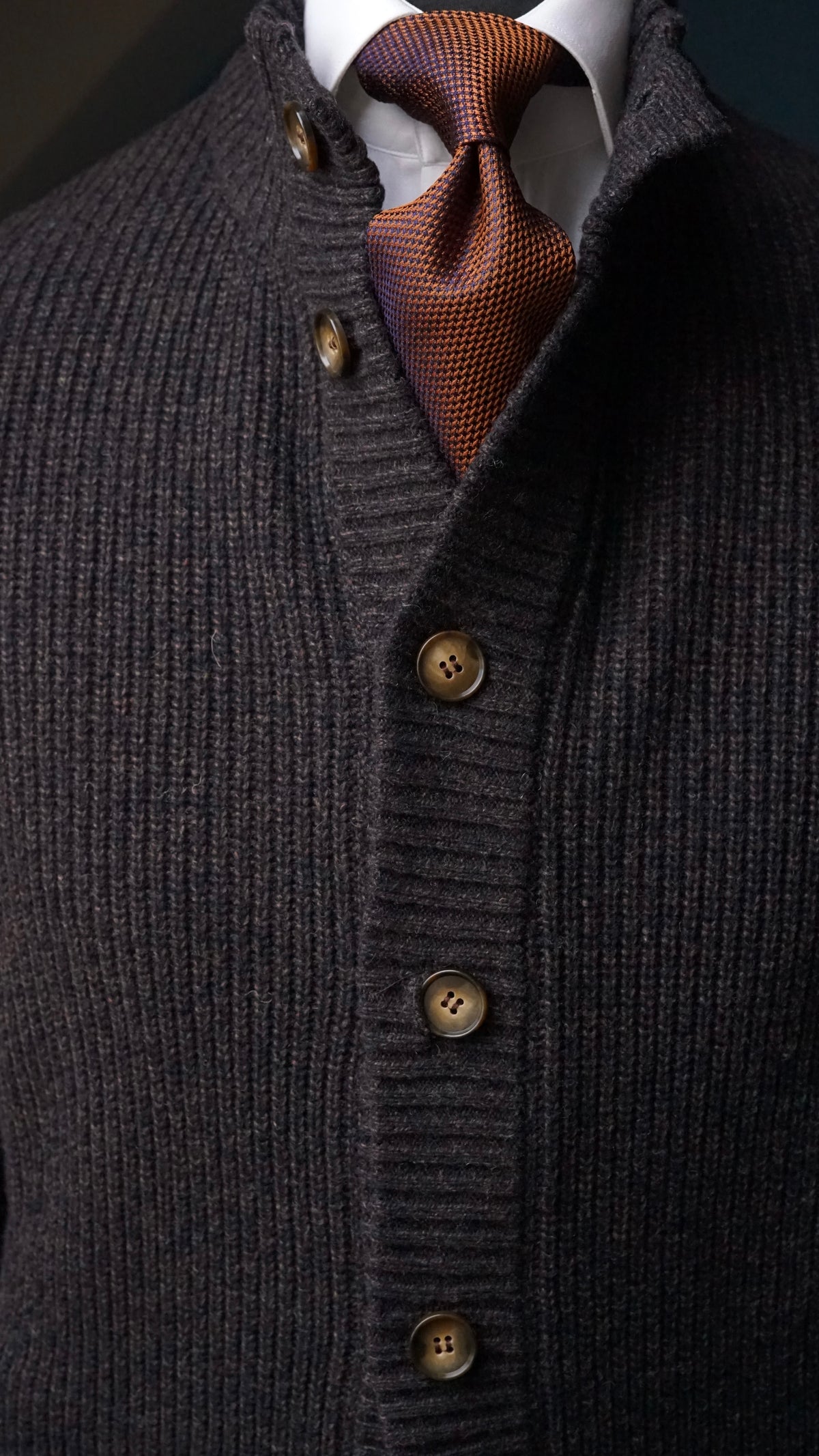 Impero Moka Brown Button Jacket