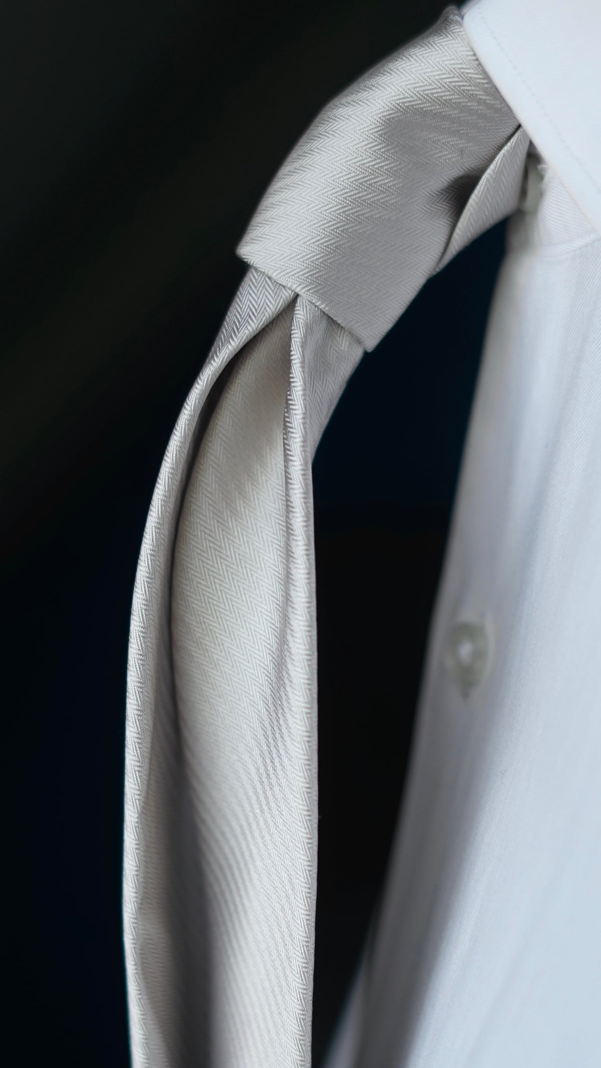 Bespoke Argento Solida Silk Necktie