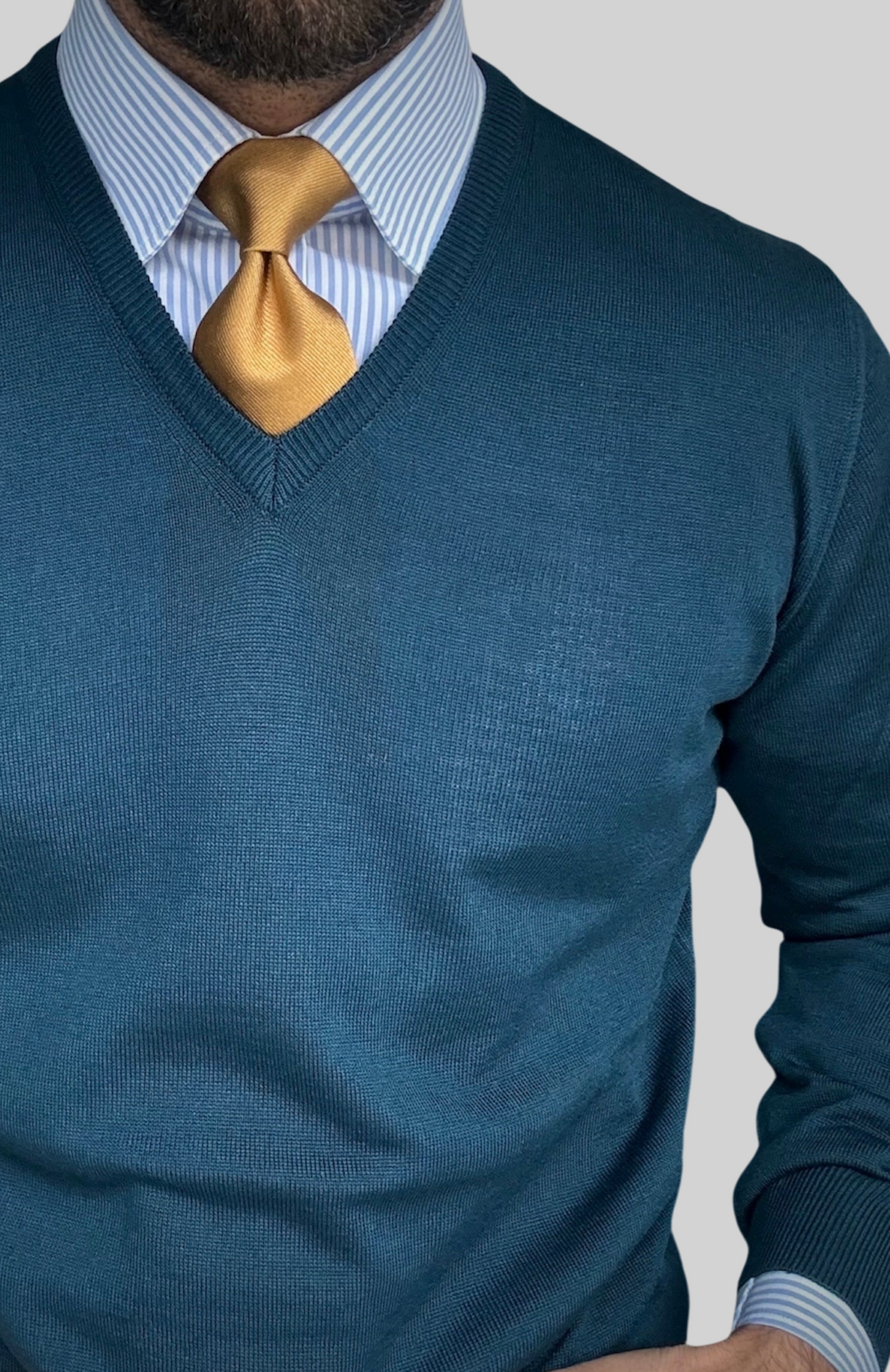 Petrolio Wool V-Neck