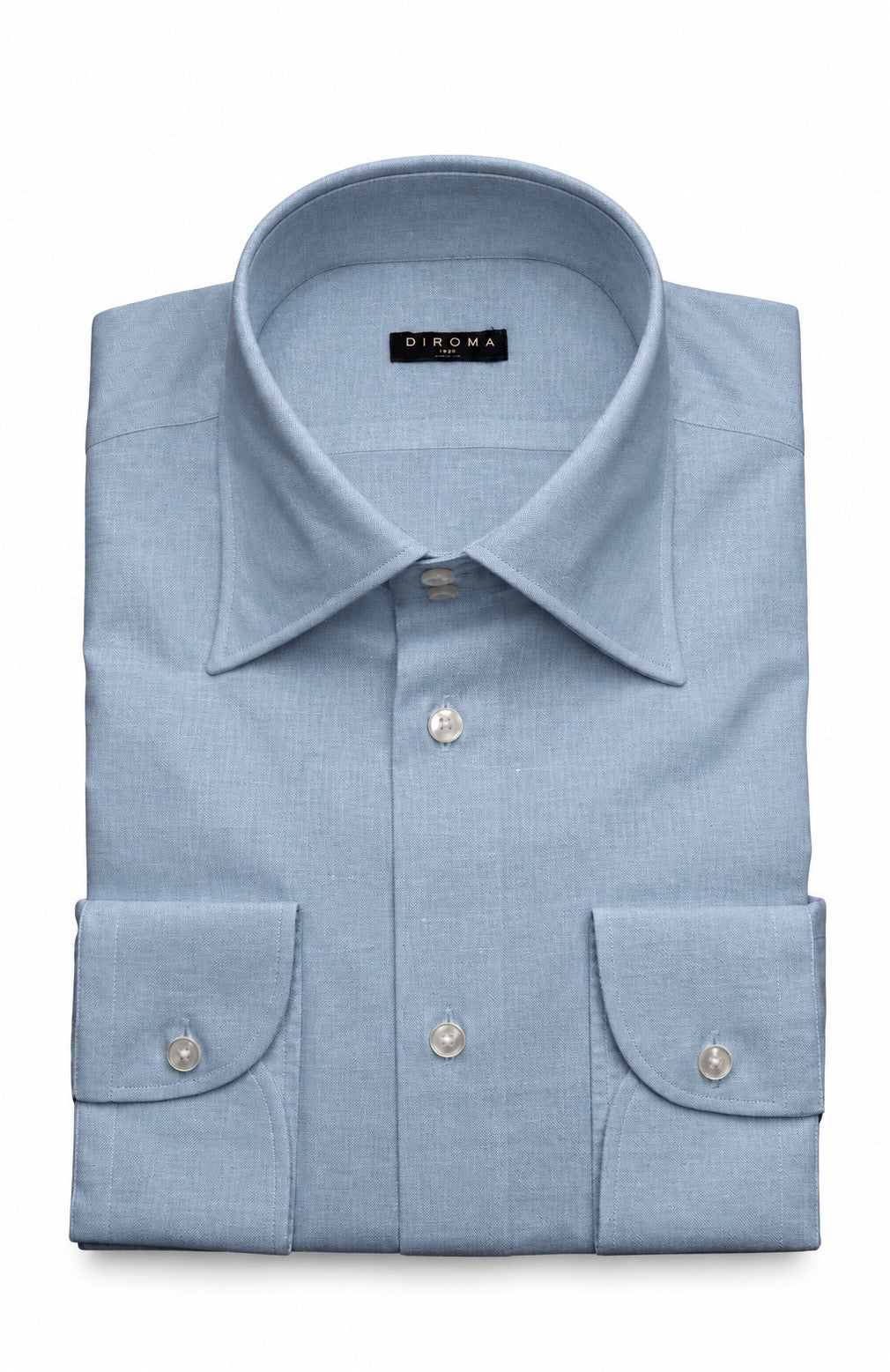 America Light Denim Classic Collar Dress Shirt MTM