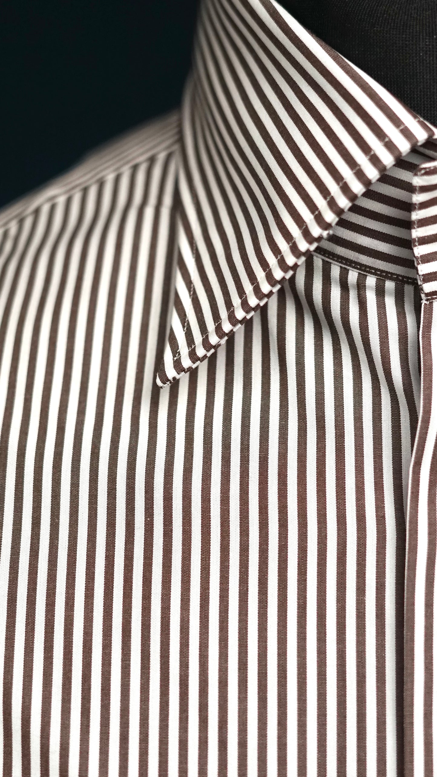 Ramona Brown Pin Point Cotton Dress Shirt MTO