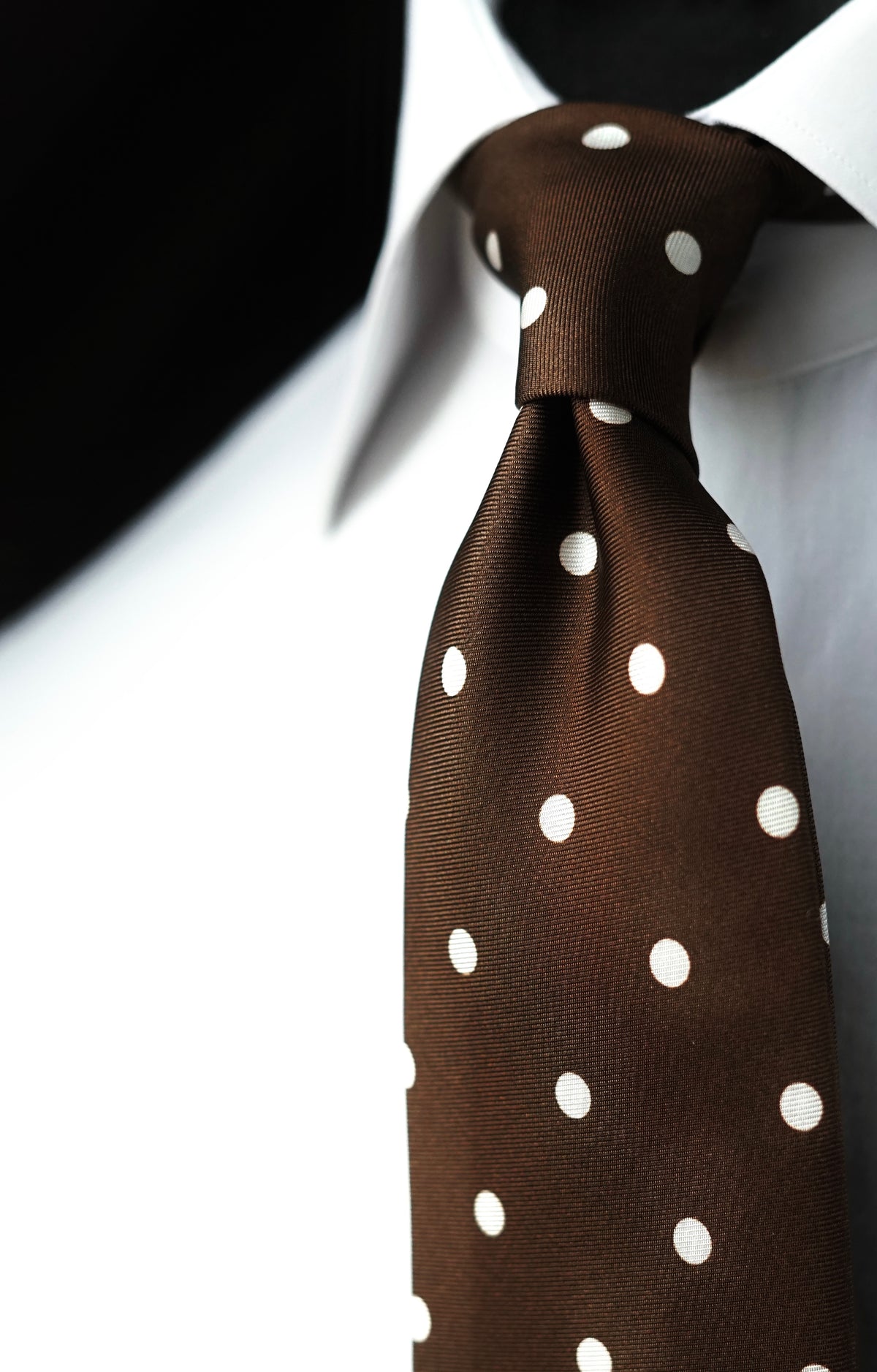 Bespoke Pois Brown Silk Necktie