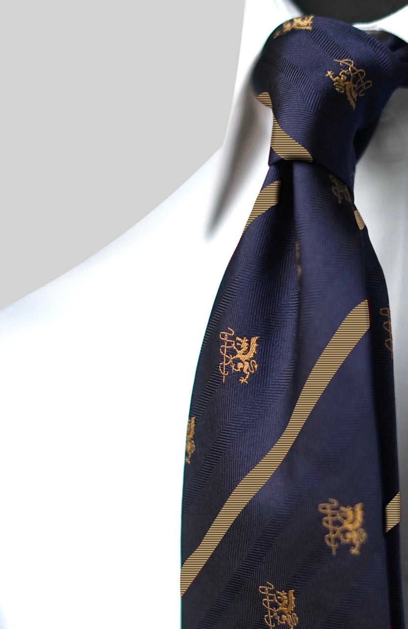 Bespoke Diroma Gold Crest Silk Necktie
