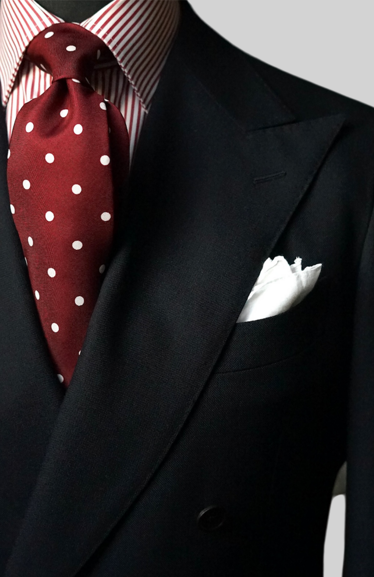 Bespoke Pois Bordeaux Silk Necktie