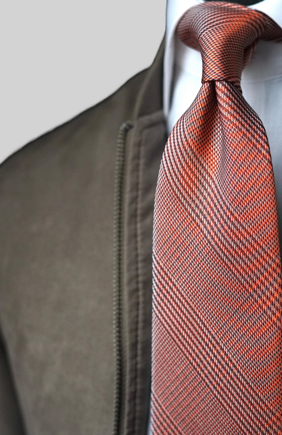 Bespoke Glen Copper Silk Necktie