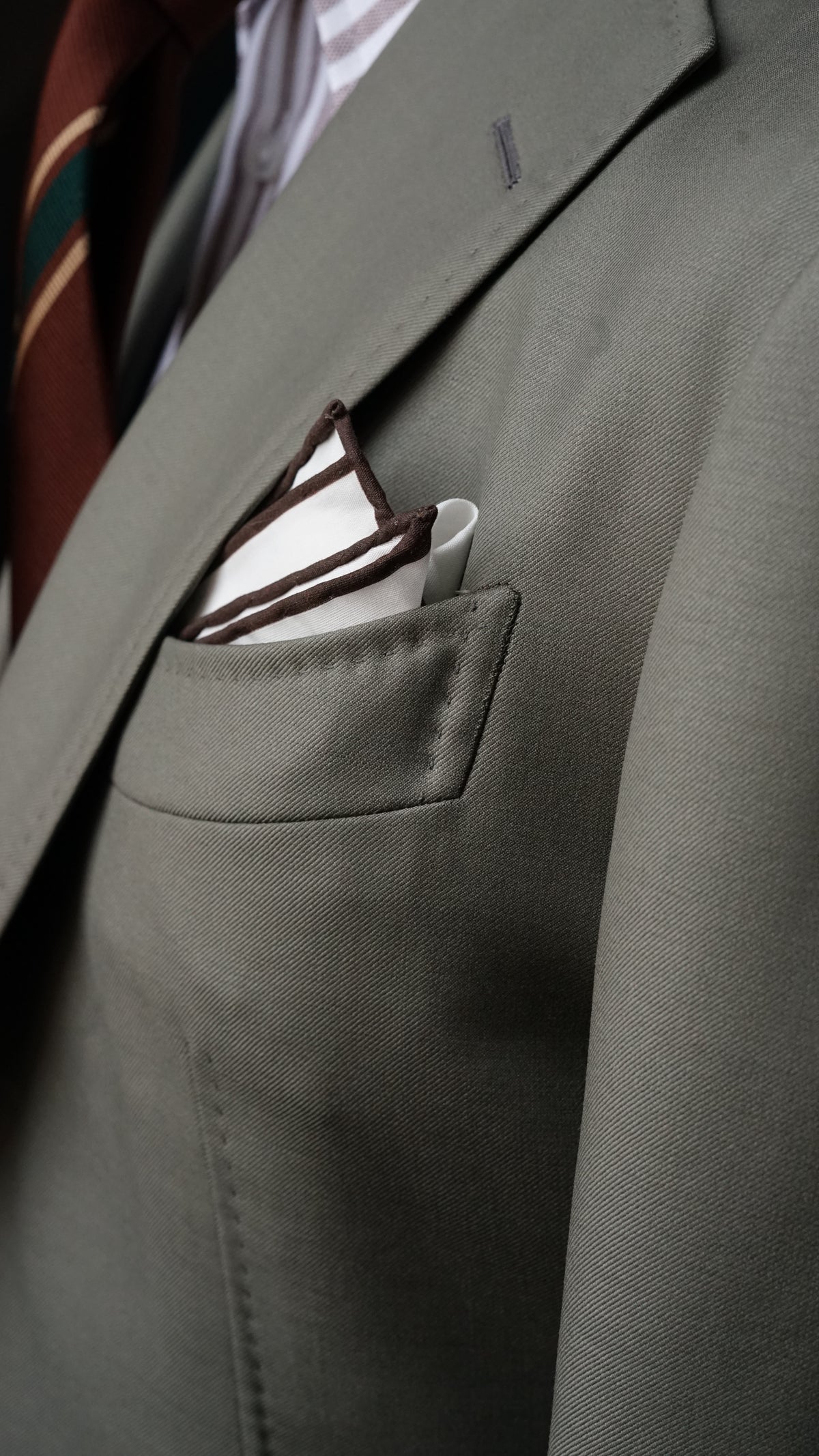 Brown Cotton Pocket Square