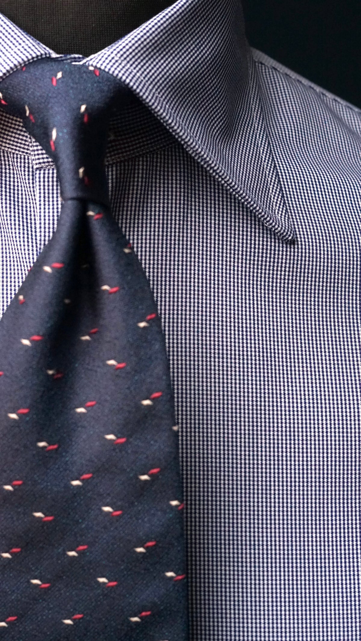 Check Classic Collar Cotton Dress Shirt MTO