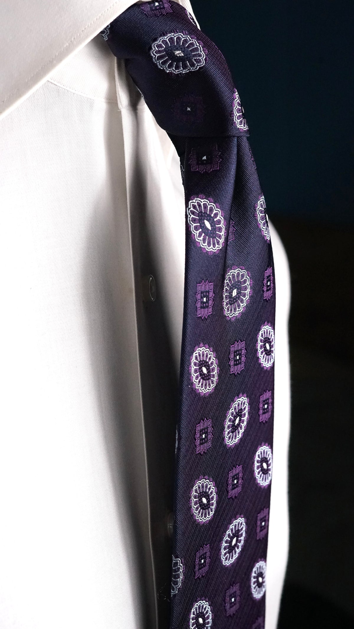 Medaglia Purple Silk Necktie