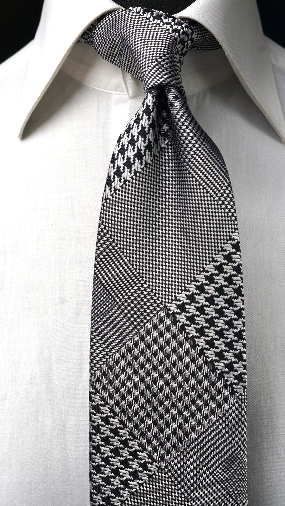 Bespoke Glen Patchwork Silk Necktie