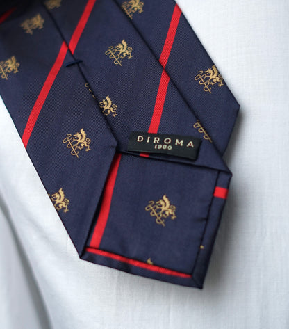 Diroma Crest Navy Silk Necktie