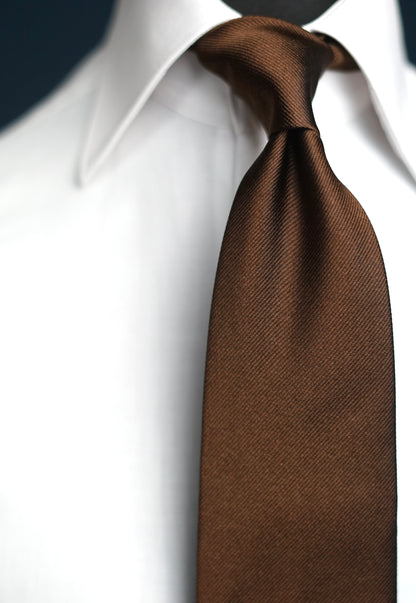 Marrone Solida Silk Necktie
