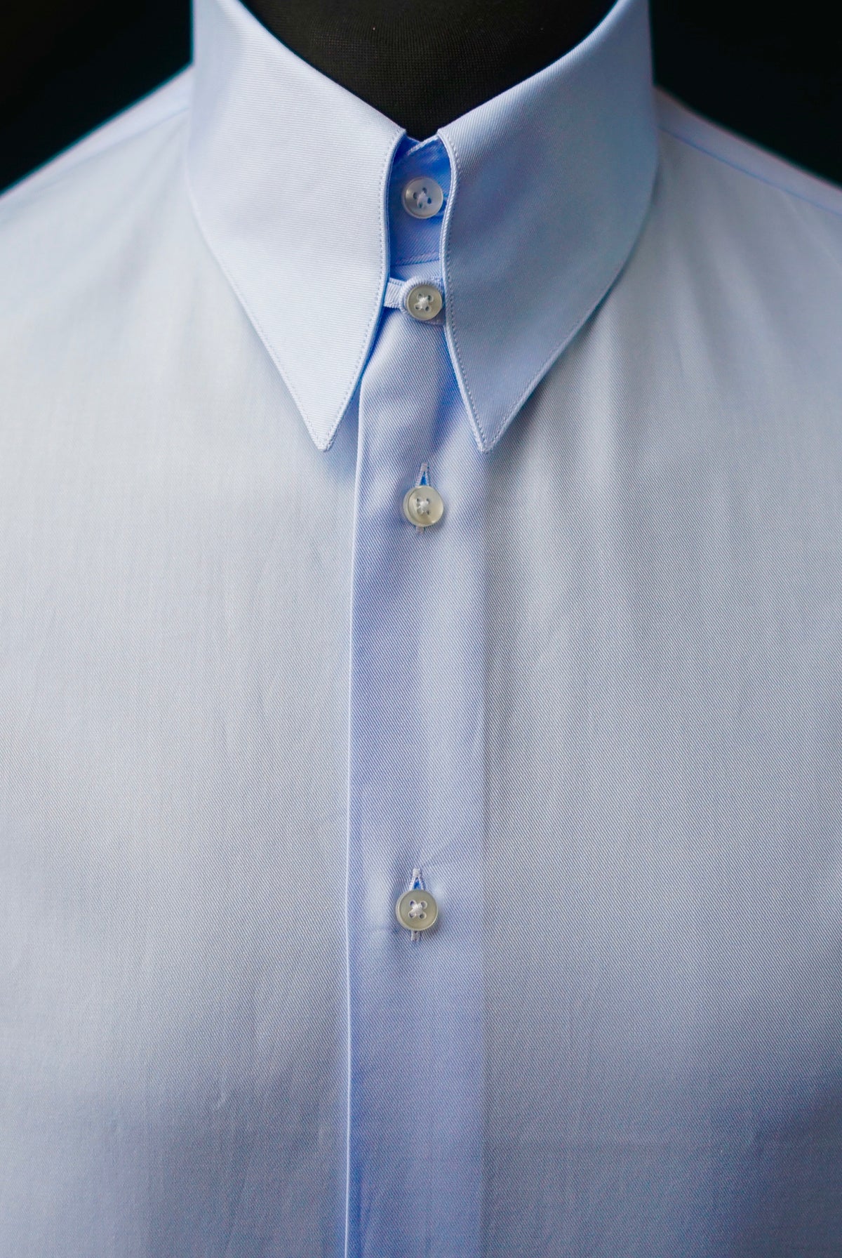 Spear Point Tab Collar Twill Dress Shirt MTO