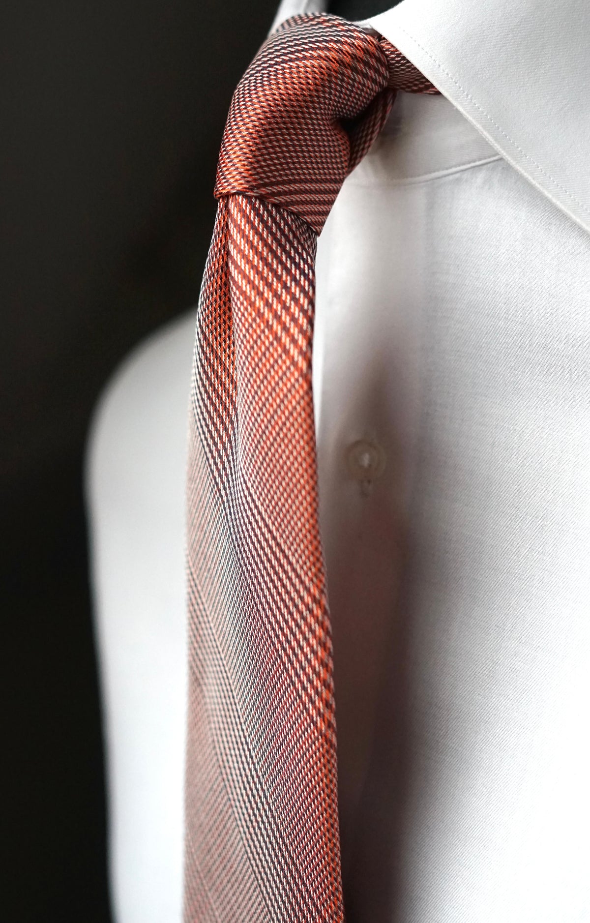 Bespoke Glen Copper Silk Necktie
