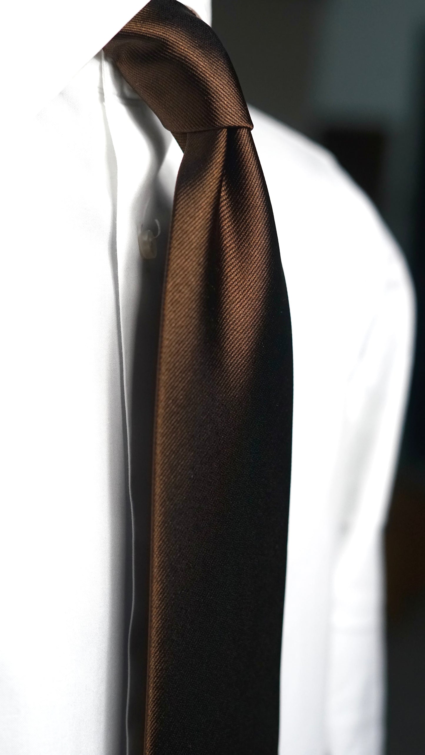Marrone Solida Silk Necktie