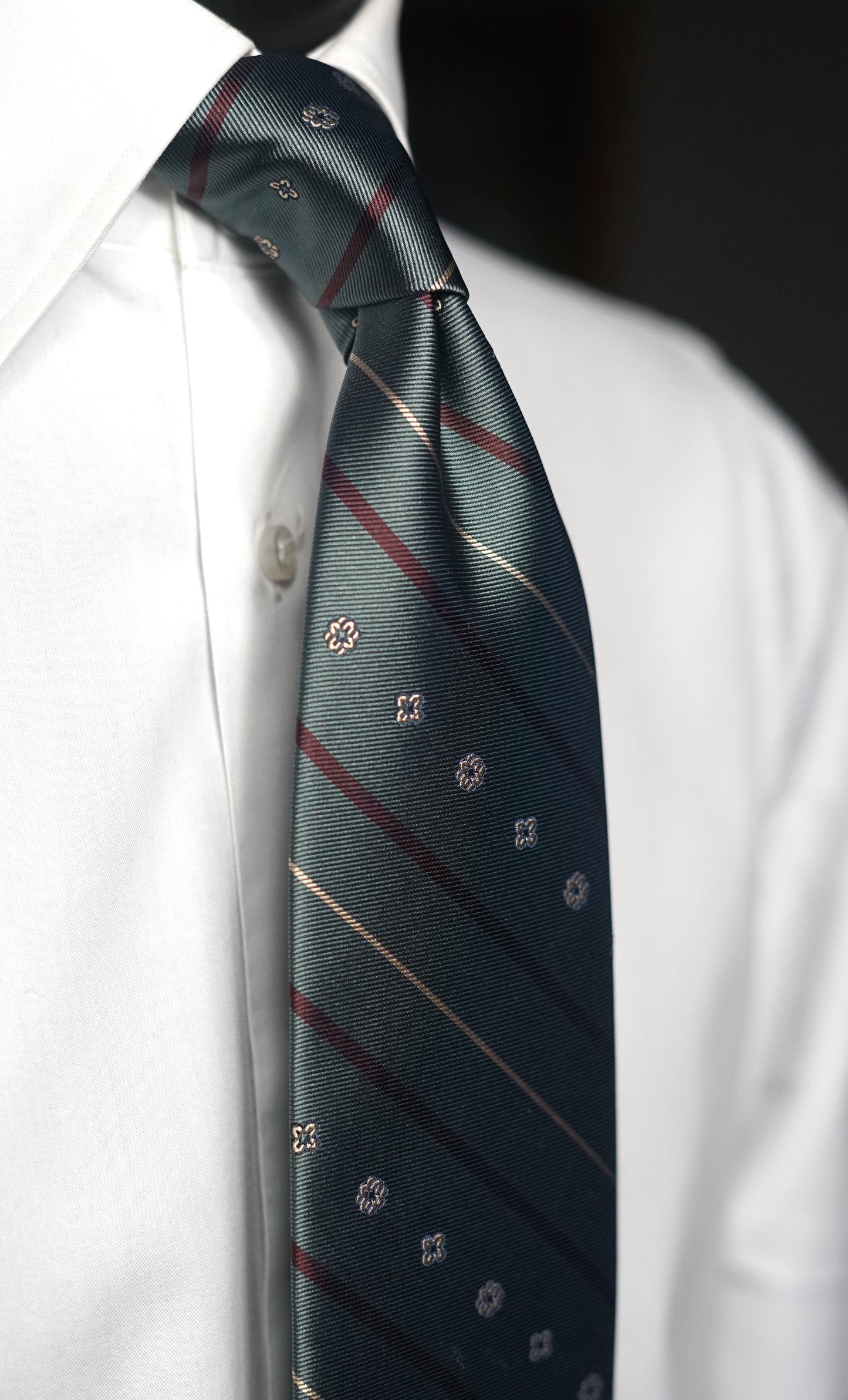 Agatha Green Silk Necktie (Made to Order)