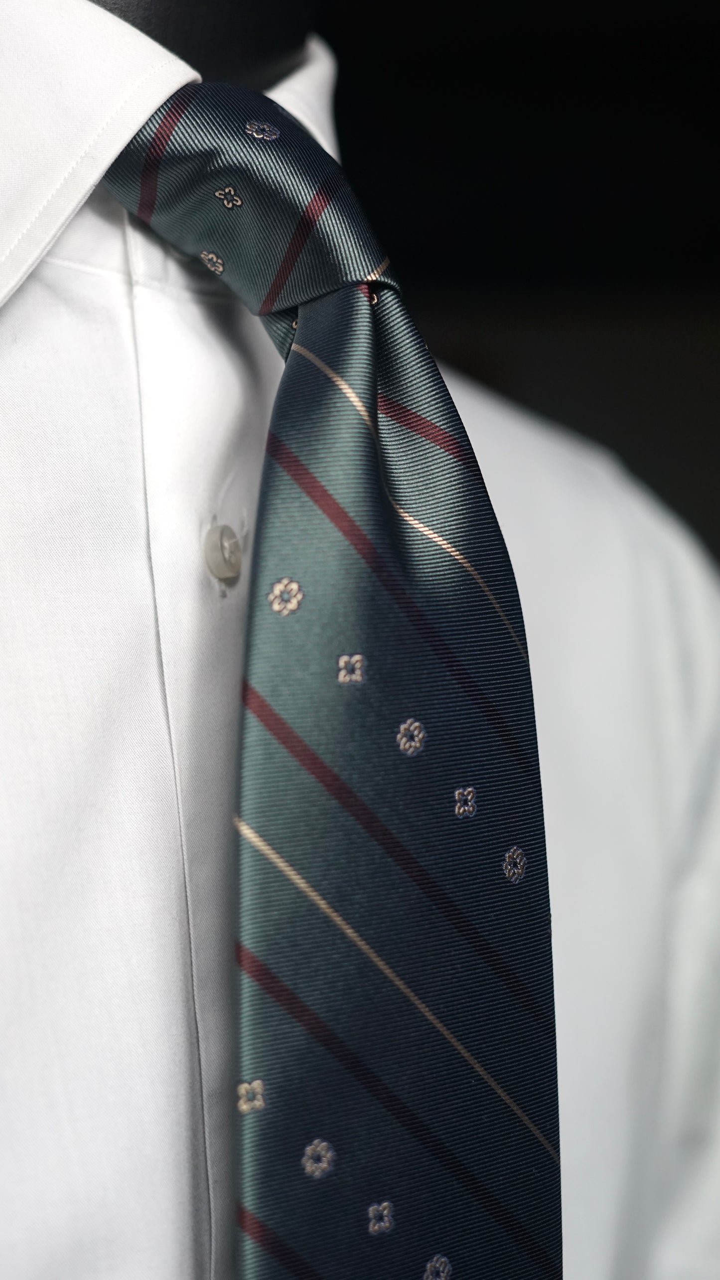 Agatha Green Silk Necktie (Made to Order)