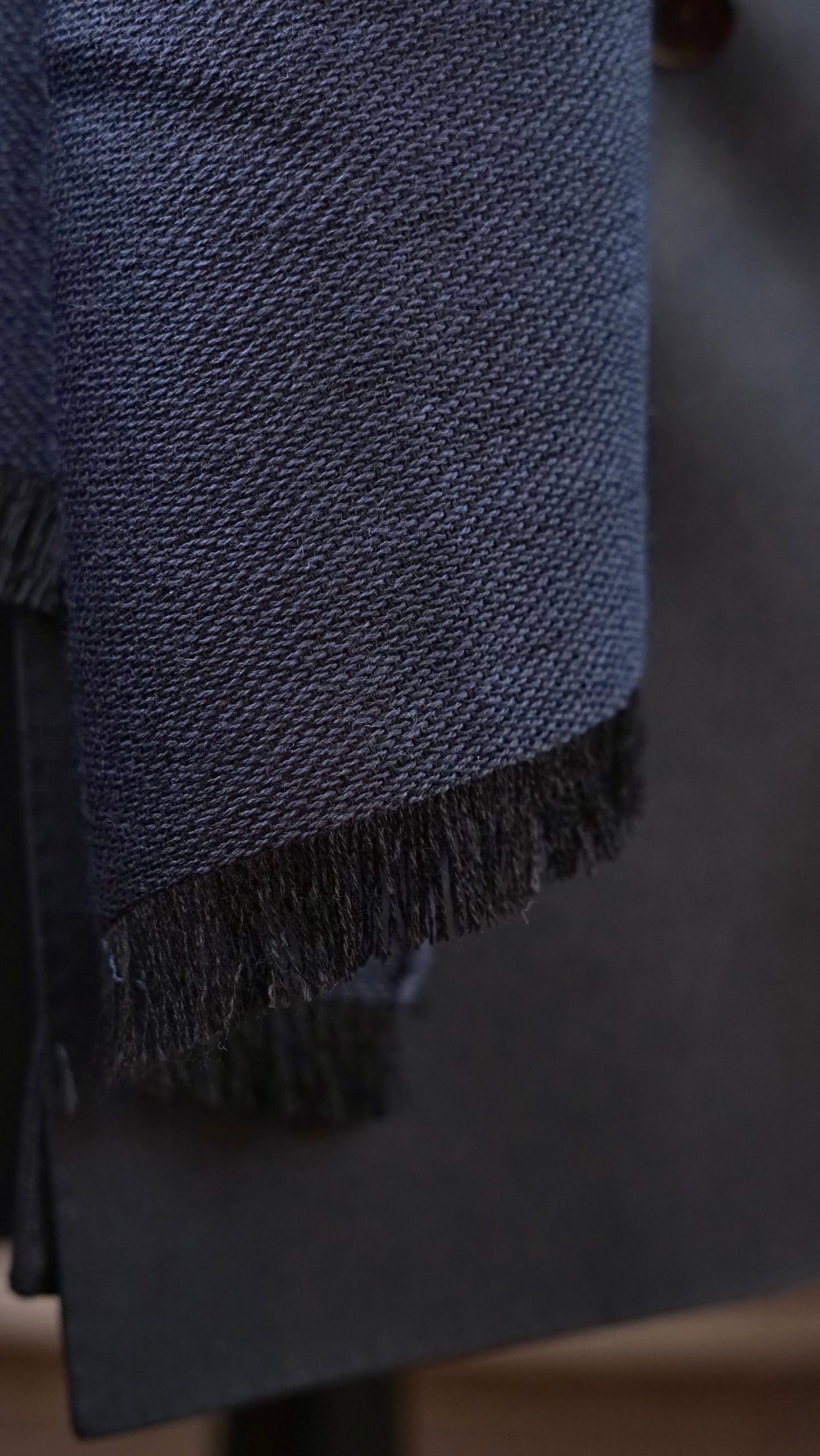 Navy Wool Scarf
