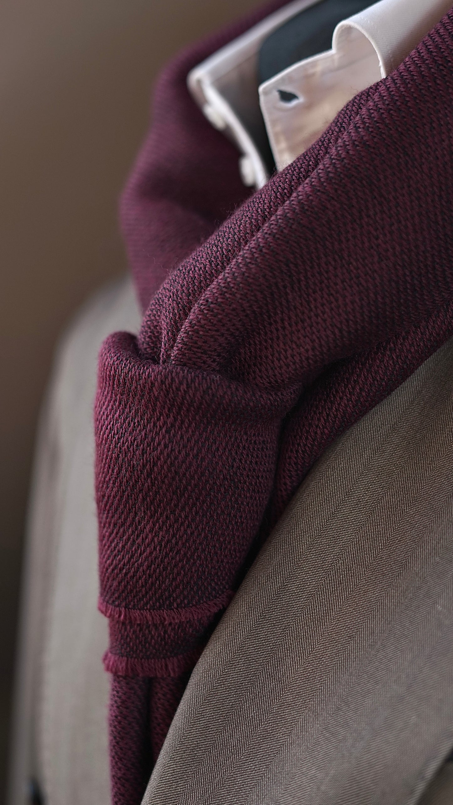 Burgundy Wool Scarf