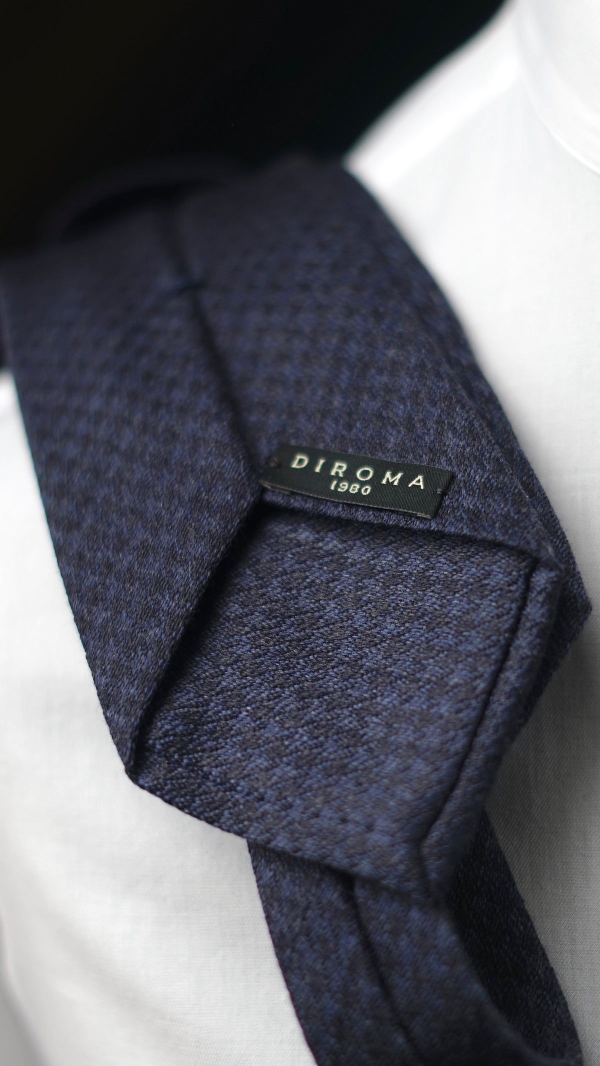Pied de Poule Navy/Midnight Navy Wool/Silk Necktie