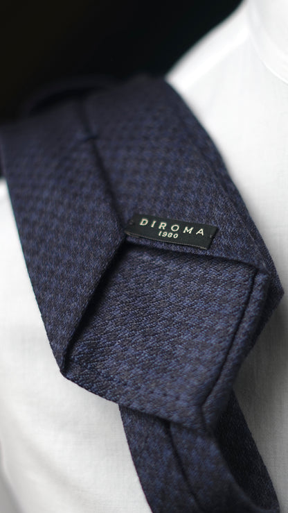 Pied de Poule Navy/Midnight Navy Wool/Silk Necktie