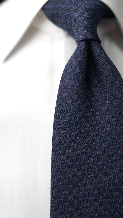 Pied de Poule Navy/Midnight Navy Wool/Silk Necktie