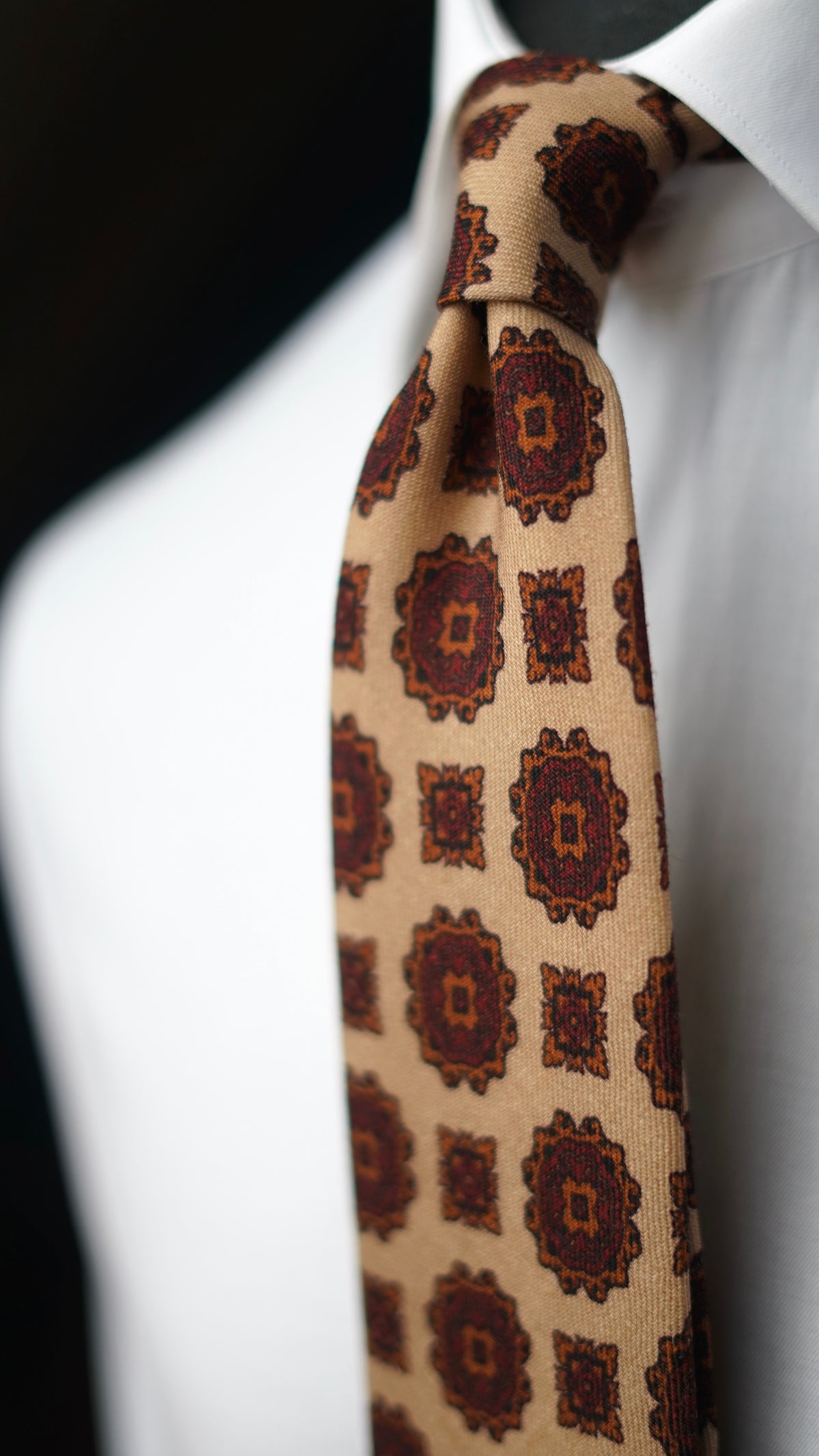 Tirrenia Light Brown Wool Necktie