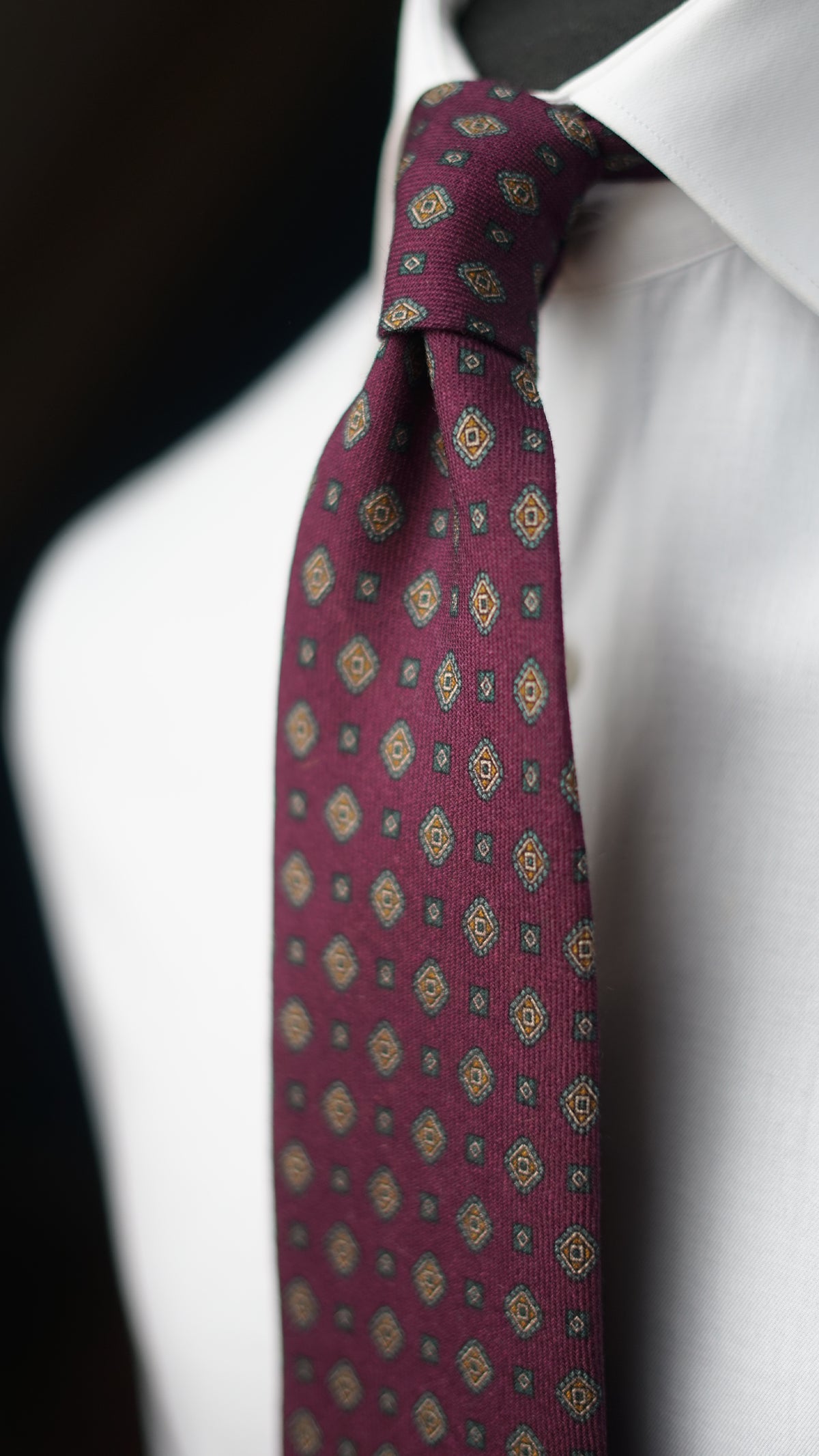 Tessa Aubergine Wool Necktie